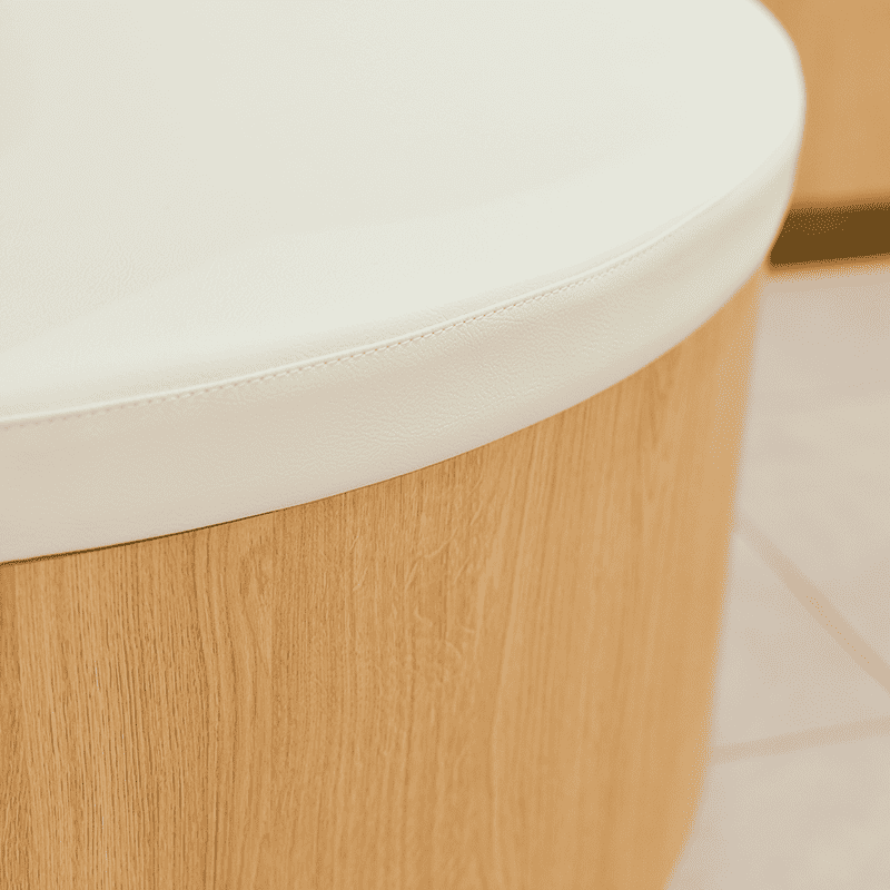 détails mobilier bois et beige